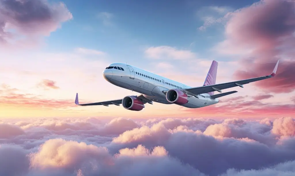 a plane flying above clouds