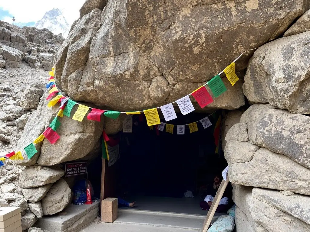 Sacred Saptarishi Cave on the Inner Kora route where pilgrims often meditate