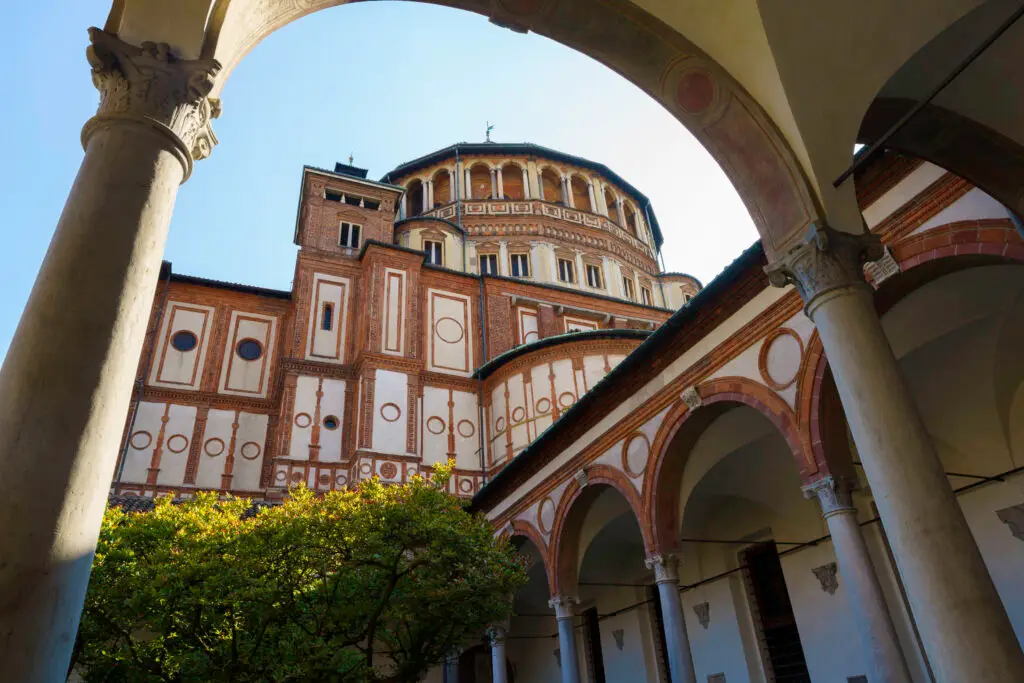Cloister architecture at Santa Maria delle Grazie in Milan