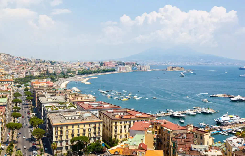 Panoramic view of Naples and its waterfront from Posillipo