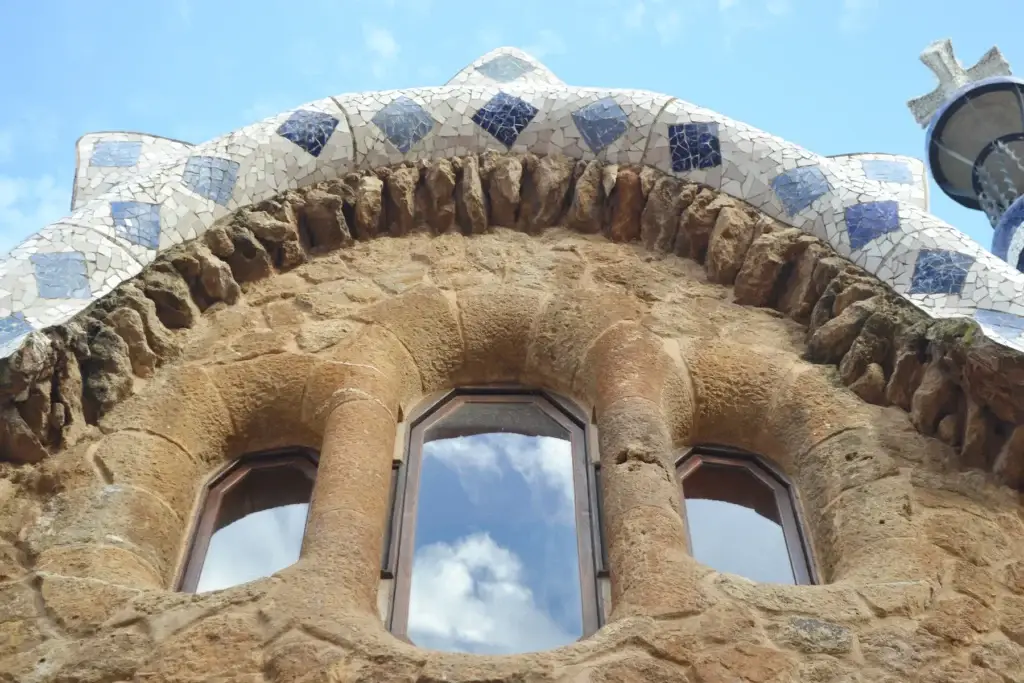 Colorful architectural detail at Park Guell in Barcelona