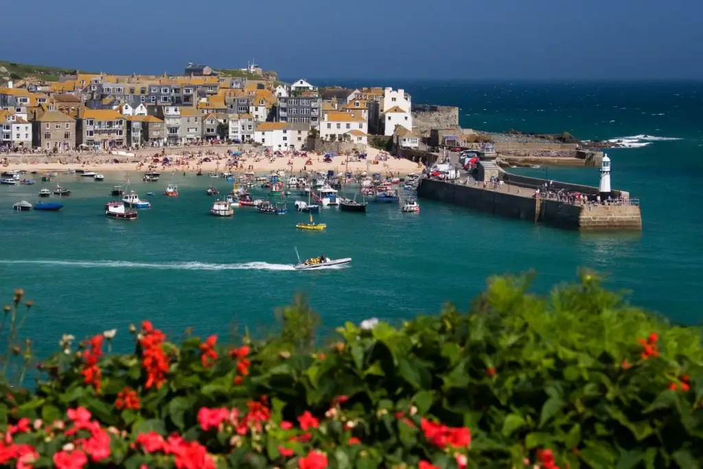 St Ives harbor and waterfront in Cornwall