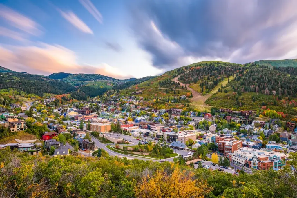 Park City, Utah, in the green season beneath the Wasatch Mountains