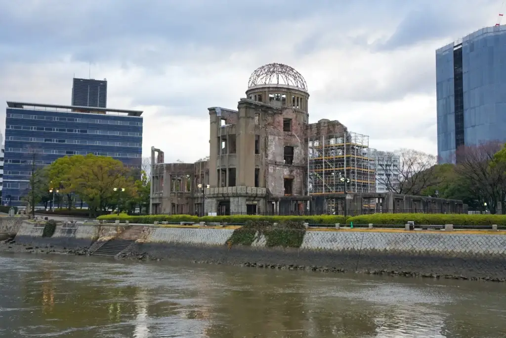 Hiroshima Peace Memorial Genbaku Dome beside the river