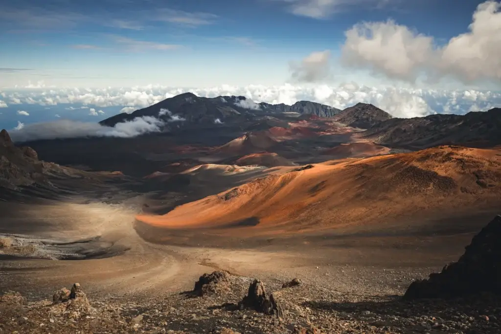Volcanic crater landscape at Haleakala on Maui