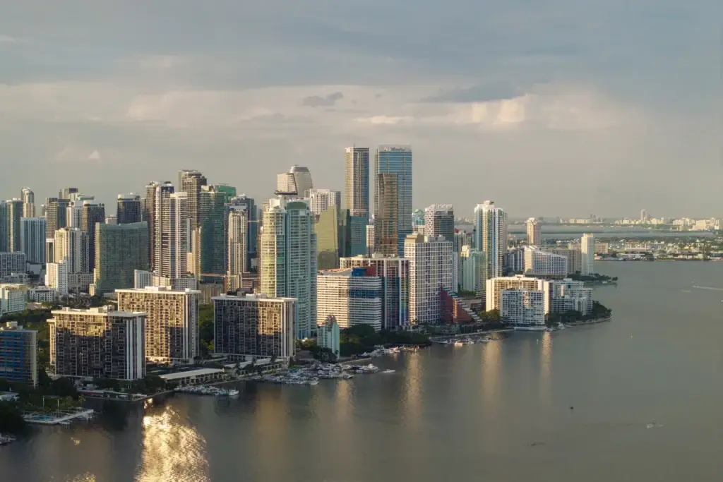 Brickell skyline and Biscayne Bay in Miami