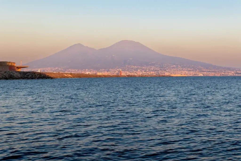 Gulf of Naples with Mount Vesuvius beyond the coastline