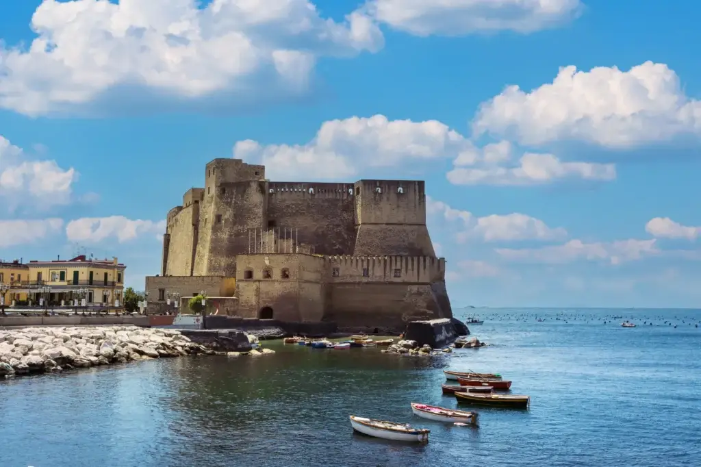 Castel dell'Ovo and the Naples waterfront beside the bay