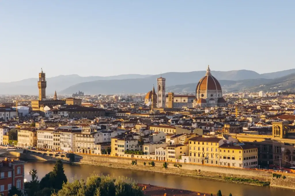 Florence skyline with the Duomo and Arno River in Tuscany