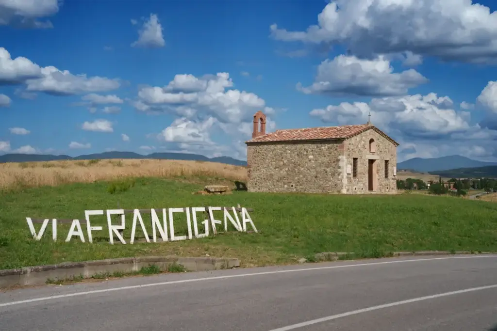Country chapel beside the Via Francigena in Tuscany