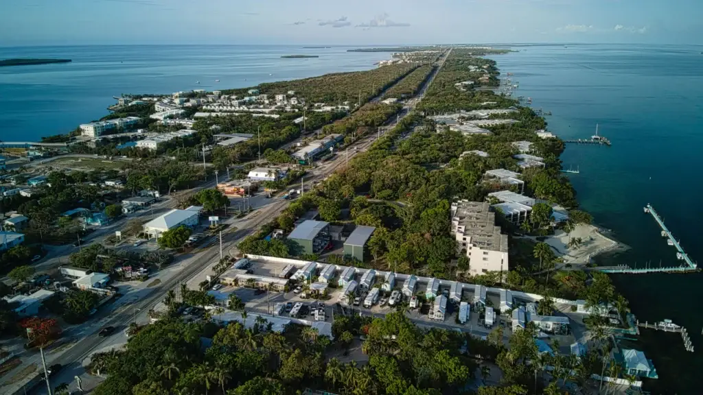 Aerial view of Key Largo in Florida, USA