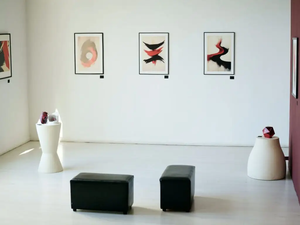 Contemporary artwork displayed in a modern gallery setting
