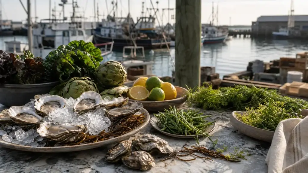 Monterey seafood market or oysters