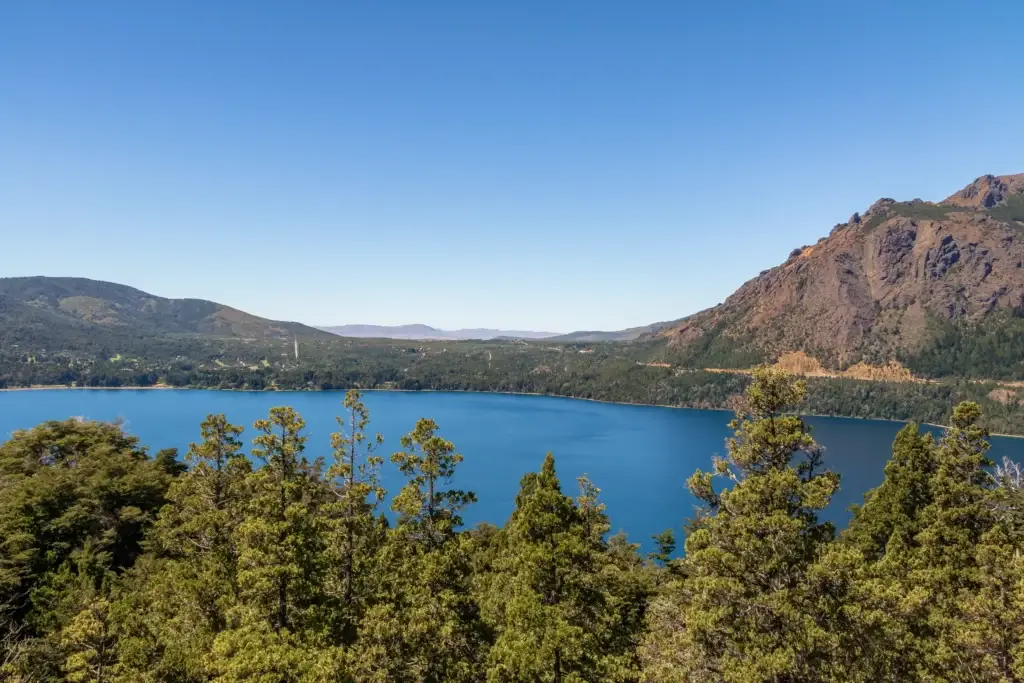 Aerial view of Lake Gutierrez - Bariloche, Patagonia, Argentina