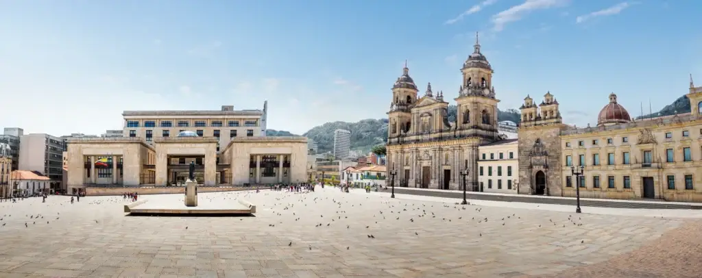 Exact La Candelaria or Plaza de Bolívar streetscape