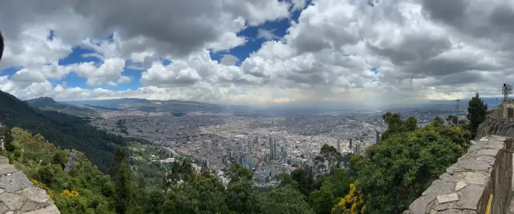Panoramic Landscape View of Bogota DC the Capital of Colombia in South America.