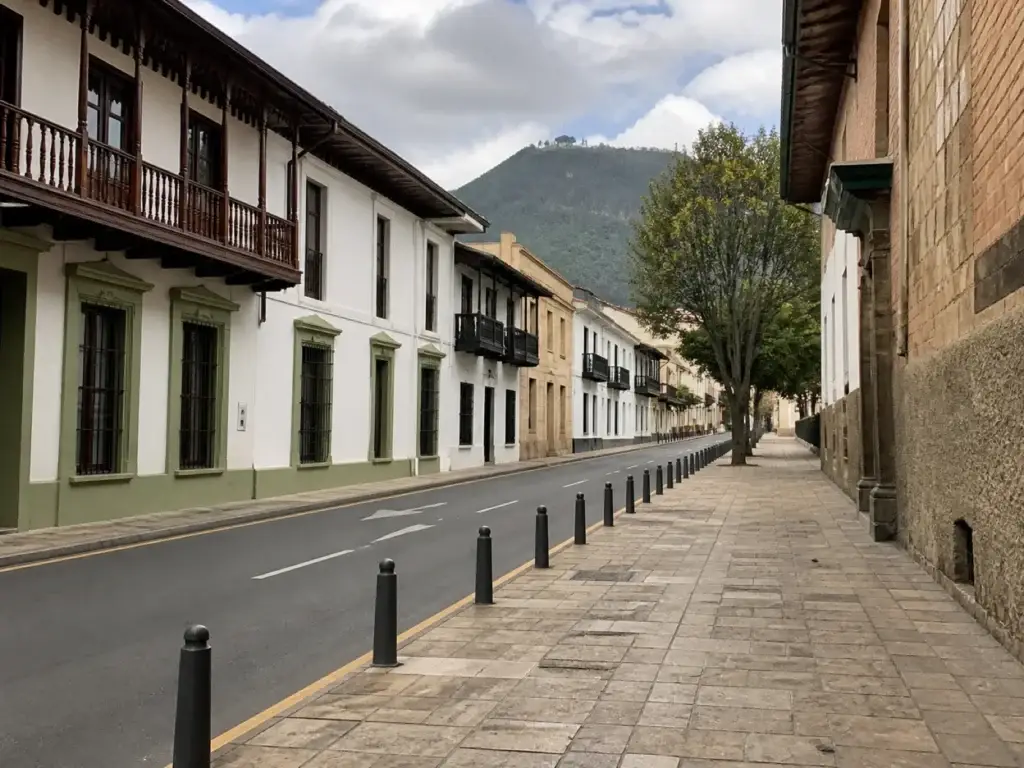 AI-generated editorial visualization of Historic center of Bogotá.