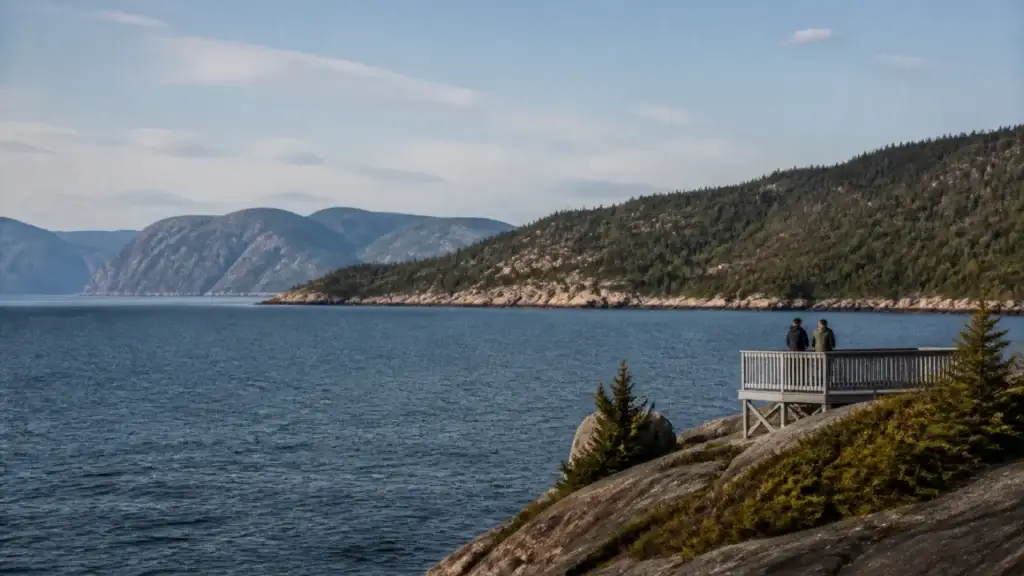 Pointe-Noire Interpretation and Observation Centre or exact Baie-Sainte-Catherine Marine Park landscape