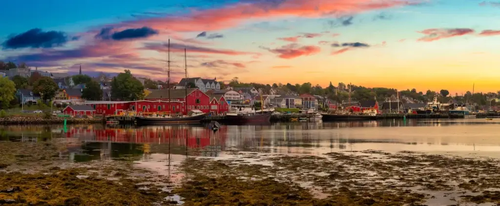 Lunenburg working harbour, documented fish market, dory, wharf or Fisheries Museum fishery interpretation