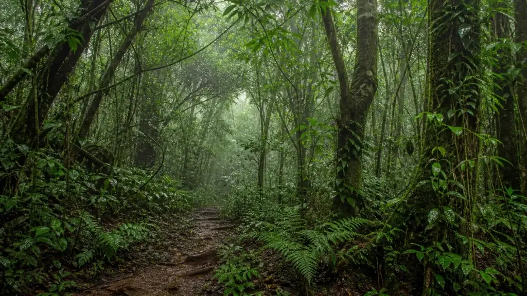 AI-generated editorial visualization of Protect a second day for forest and resilience.