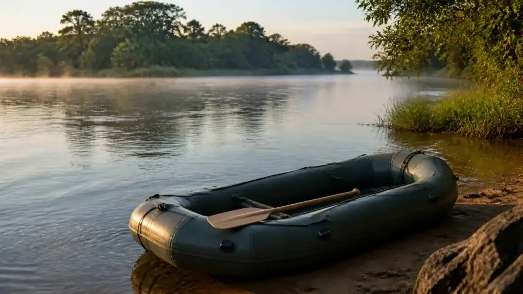 AI-generated editorial visualization of Use an authorized low-impact upper-river experience.