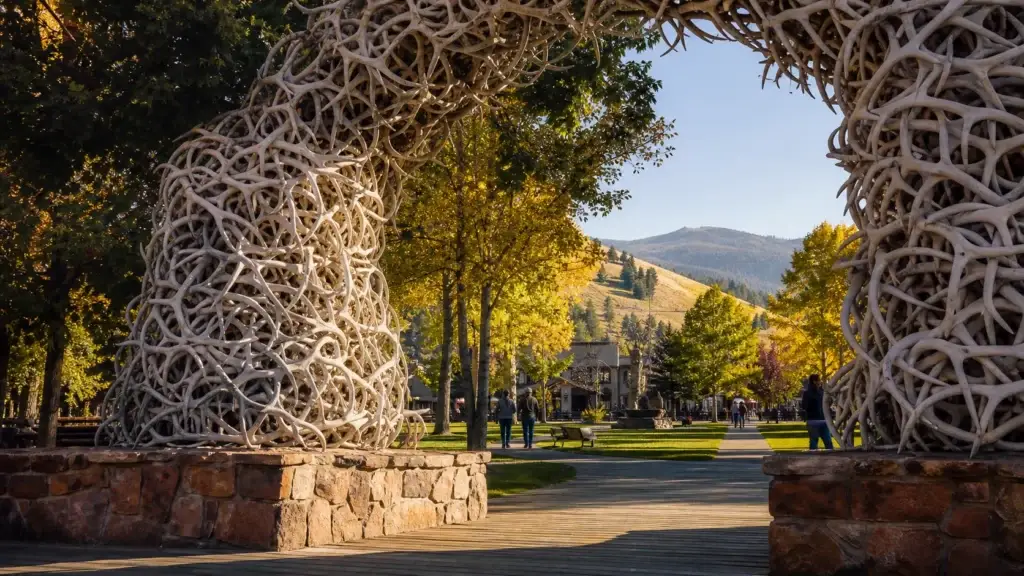 Town of Jackson Wyoming streetscape, town square or exact Jackson context