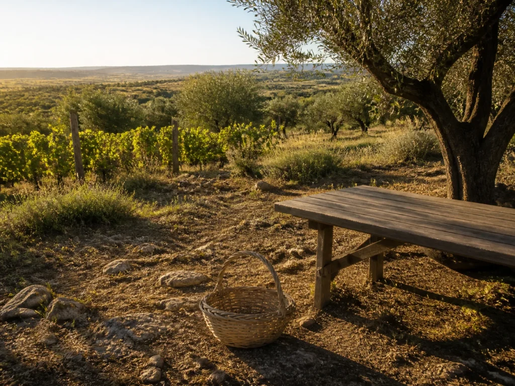 AI-generated editorial visualization of a producer-landscape context near Pueblo Garzón.