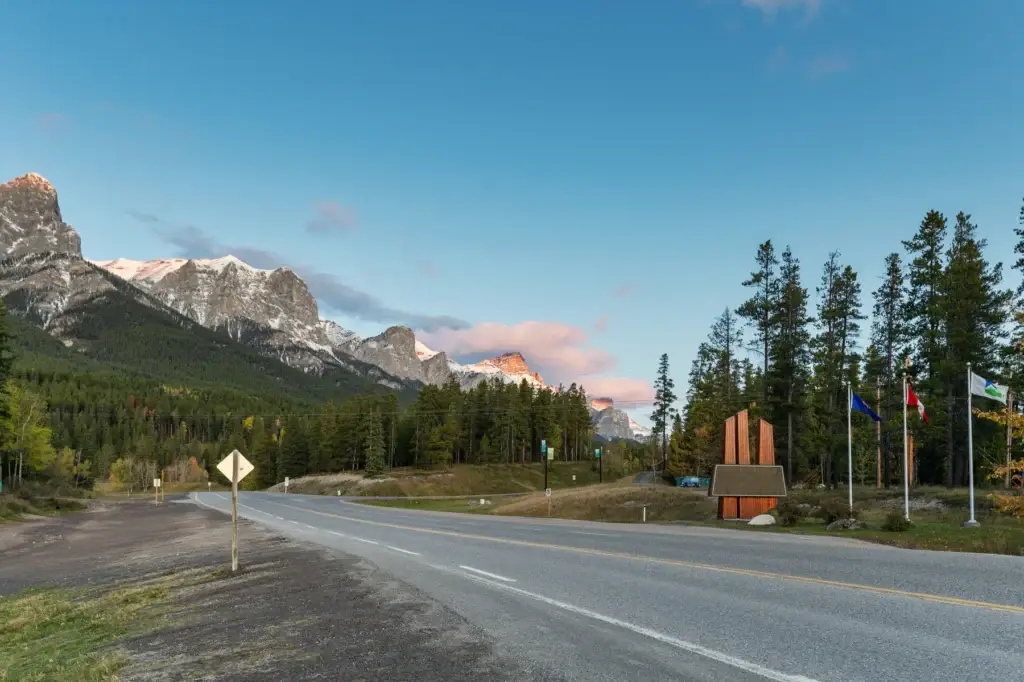 Exact Canmore pedestrian context or Kananaskis Valley approach