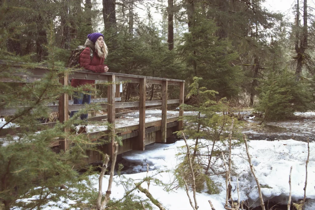 Verified Girdwood temperate-rainforest trail or forest edge