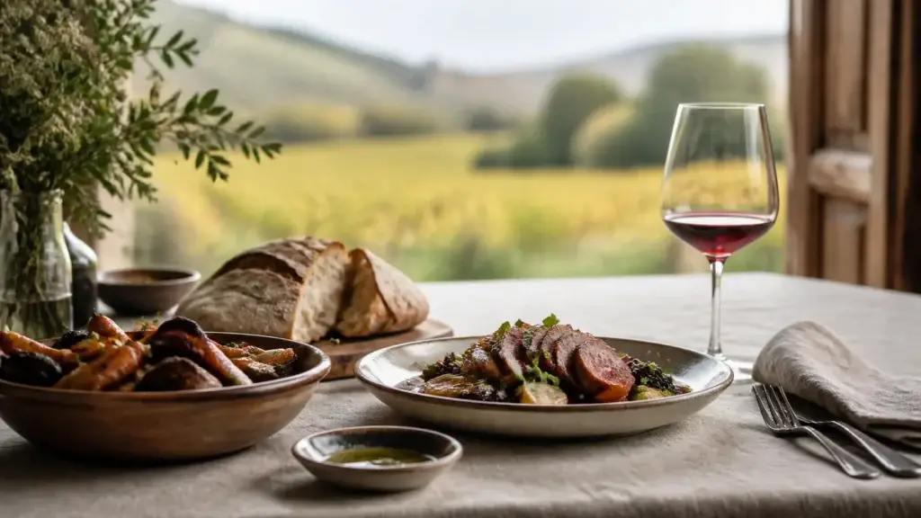 AI-generated editorial visualization of Build one Colchagua meal around origin and appetite.