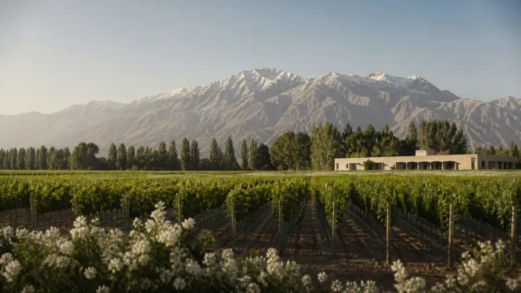 Documented Luján de Cuyo vineyard, winery exterior or old-vine setting with geographic context