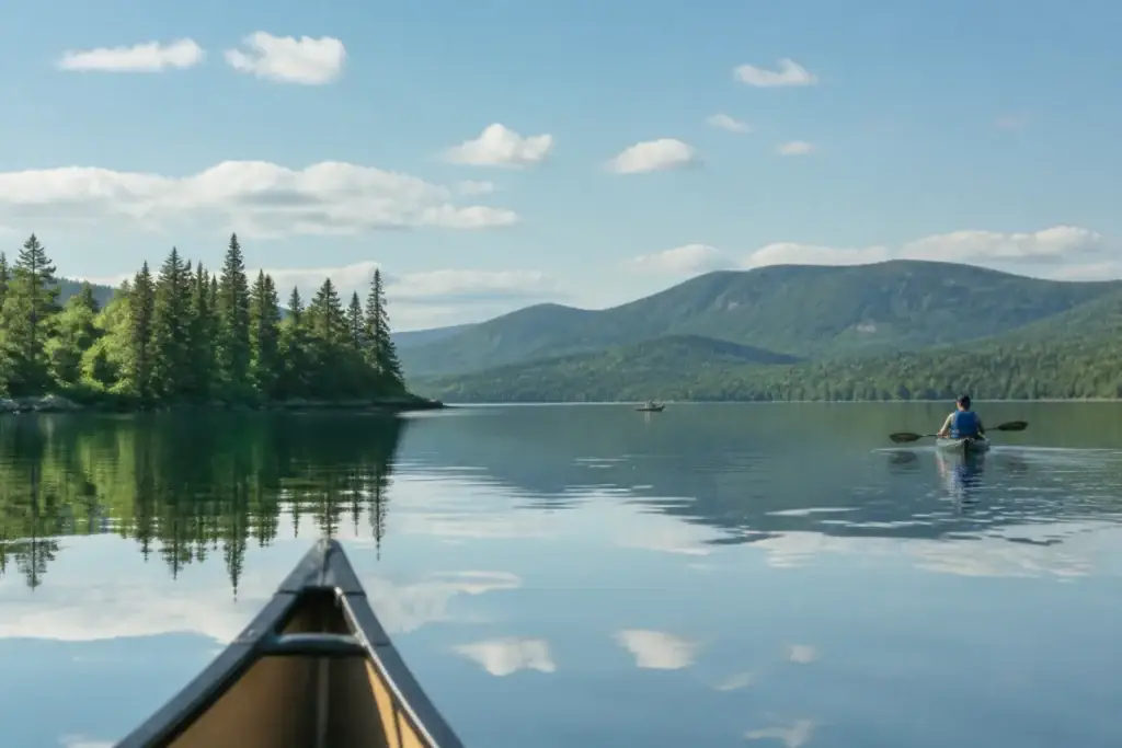 Canoe or kayak on Lac Monroe, Lac Tremblant or another exact authorized lake within the guide boundary