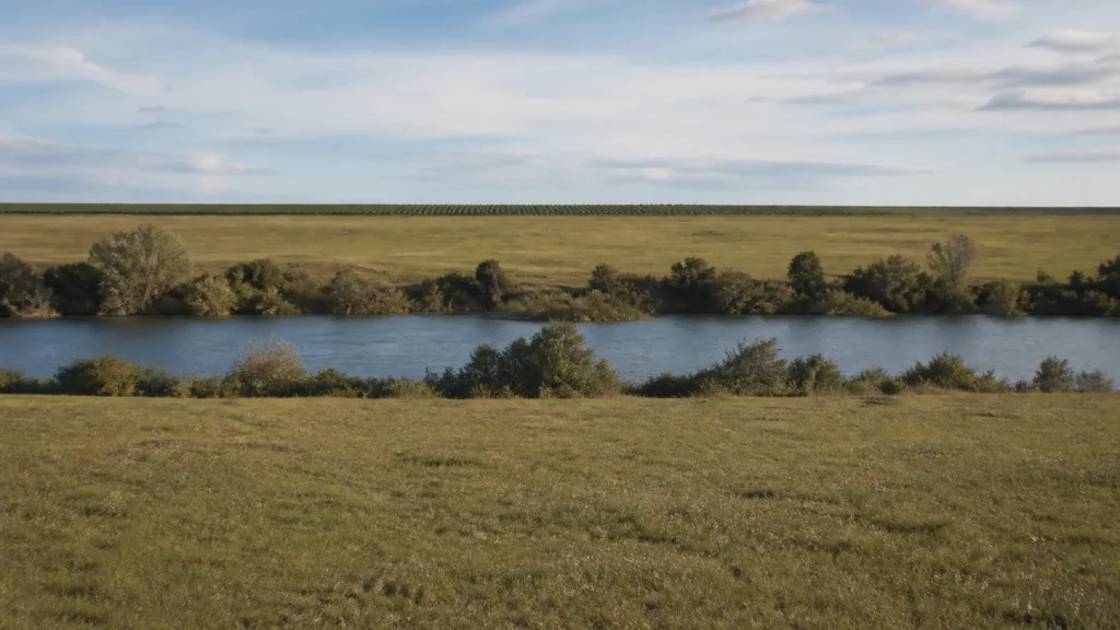 AI-generated editorial visualization of Carmelo rural producer-landscape context; it does not depict a named producer, harvest or meal.