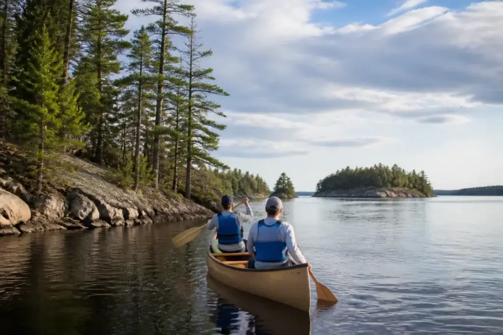 Appropriately equipped small motorboat, canoe or kayak in documented Muskoka or southern Georgian Bay conditions