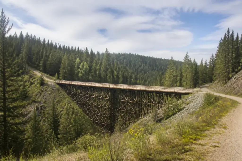 Myra Canyon trestle or Kettle Valley Railway trail with exact provenance