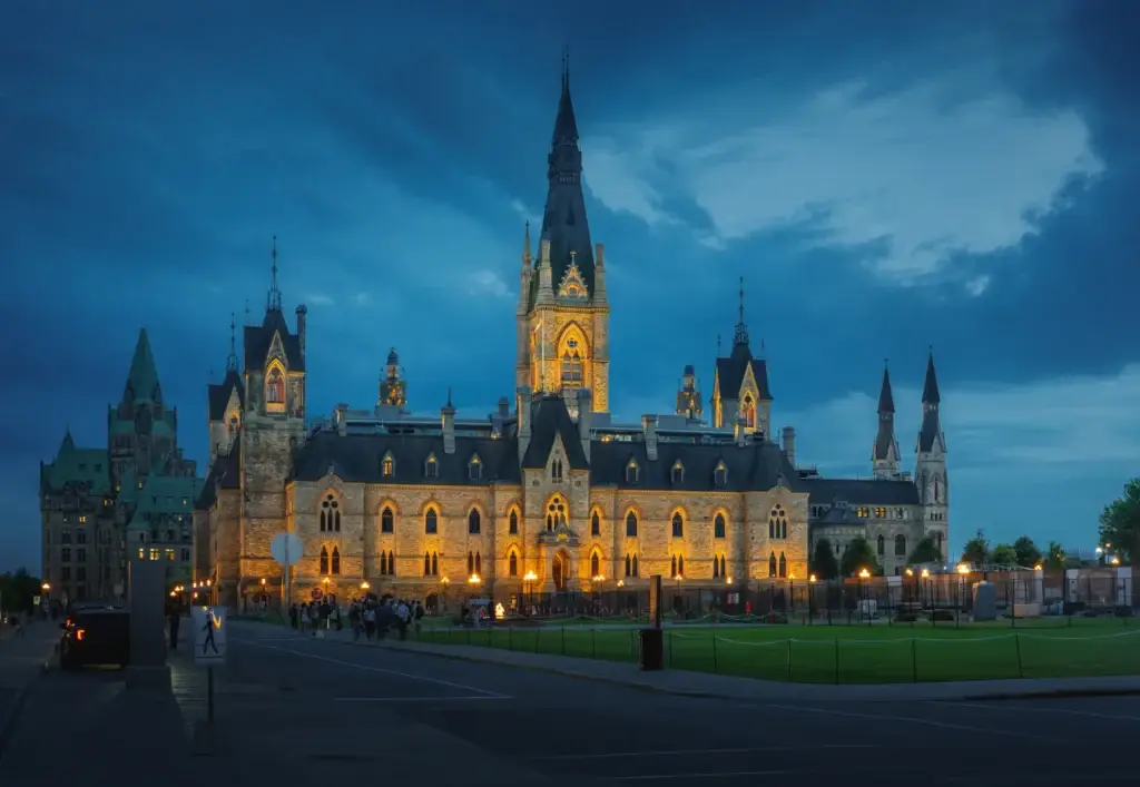West Block House of Commons exterior, Senate of Canada Building or Parliament Hill public setting
