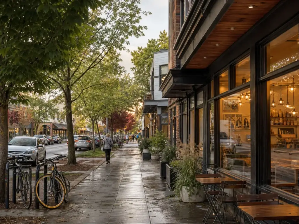 east Portland neighborhood streetscape