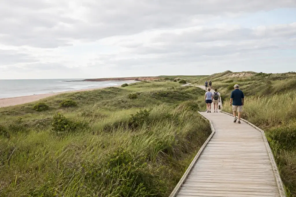Documented Greenwich dunes trail, floating boardwalk or public beach within PEI National Park
