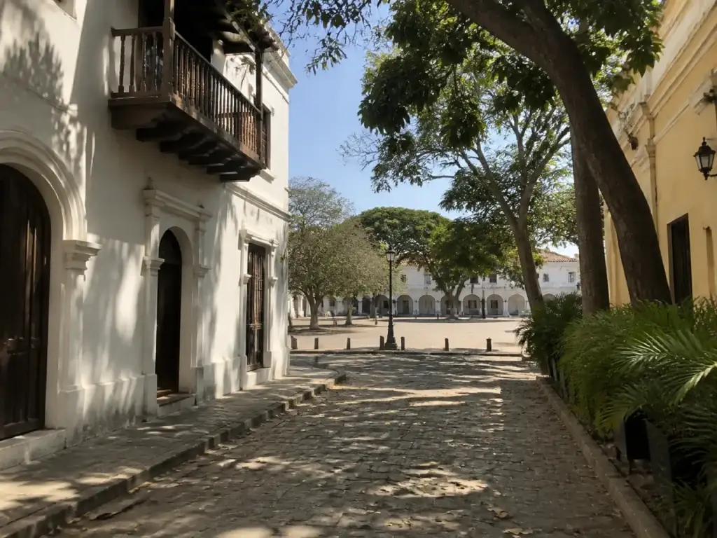 AI-generated editorial visualization of Historic Santa Marta.