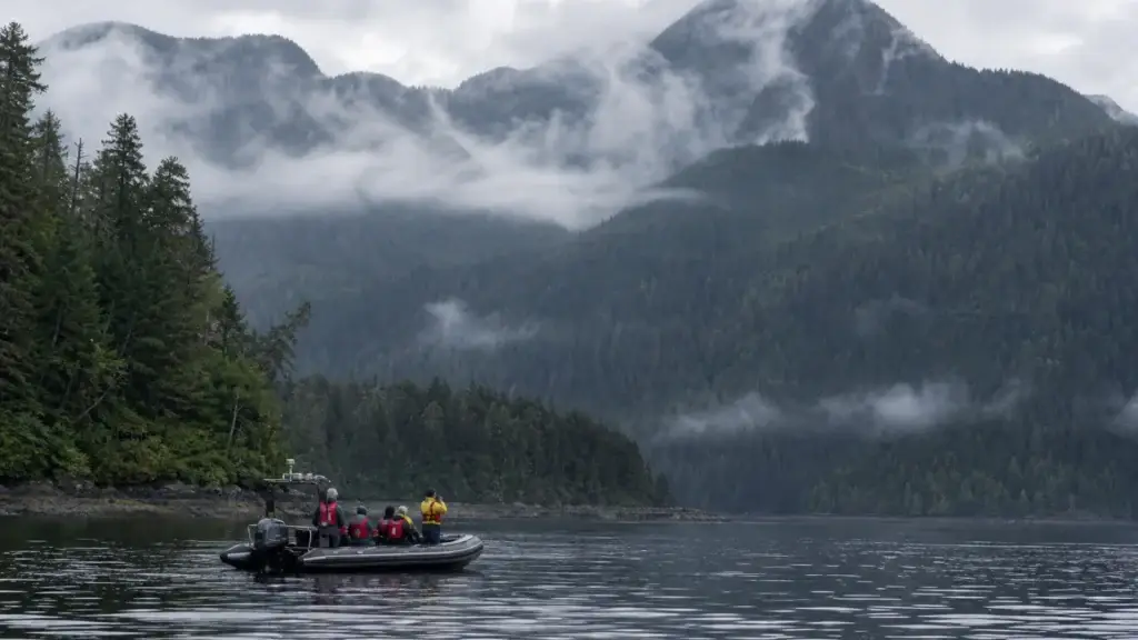 Licensed Tofino or Clayoquot Sound wildlife vessel with naturalist context