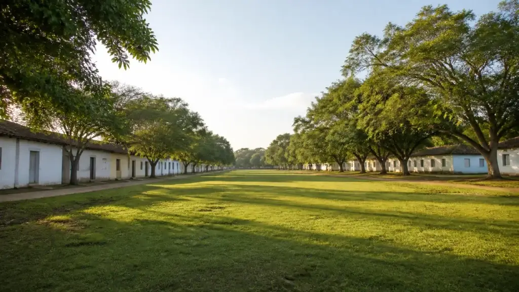 AI-generated editorial visualization of Quadrado, Trancoso.