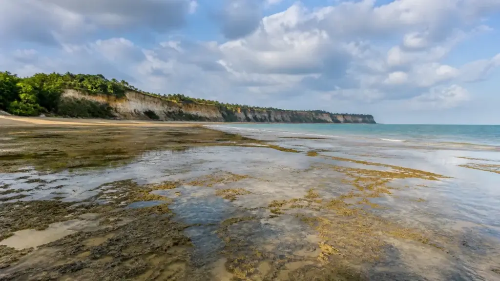 AI-generated editorial visualization of Praia do Espelho, Bahia.