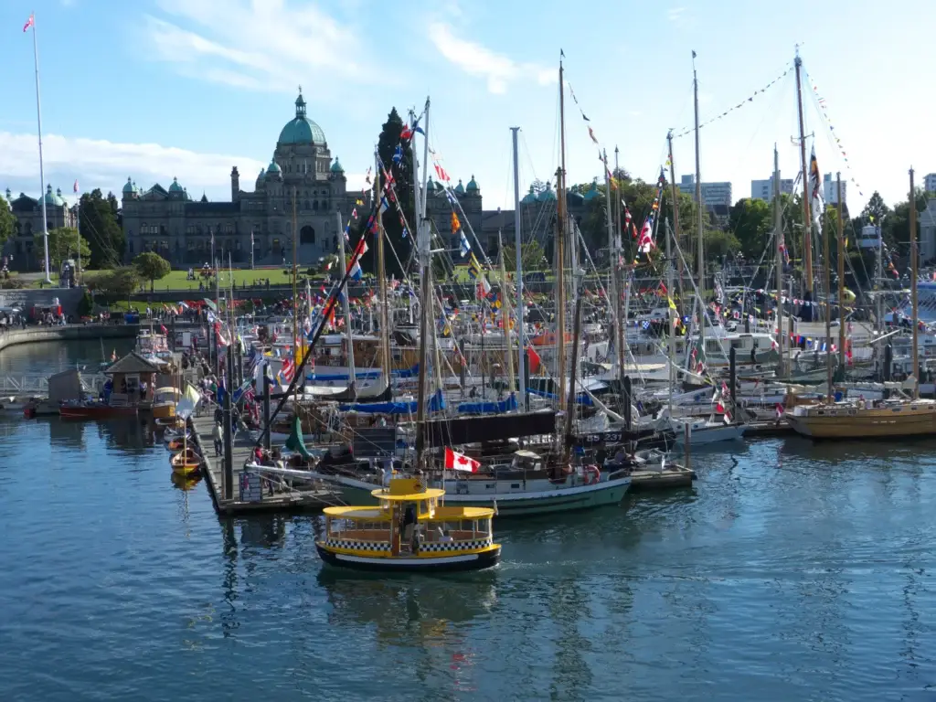 Victoria Inner Harbour with Parliament Buildings, harbour activity or a clearly named central-waterfront composition