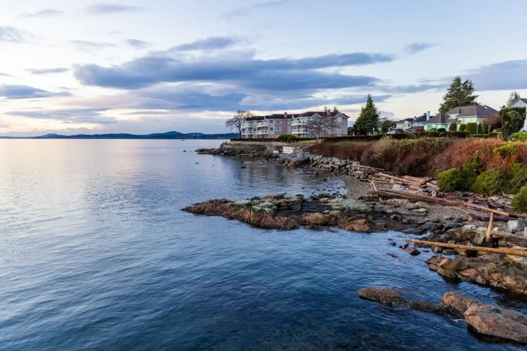 Oak Bay shoreline, Sidney waterfront or Saanich Peninsula coast with exact provenance