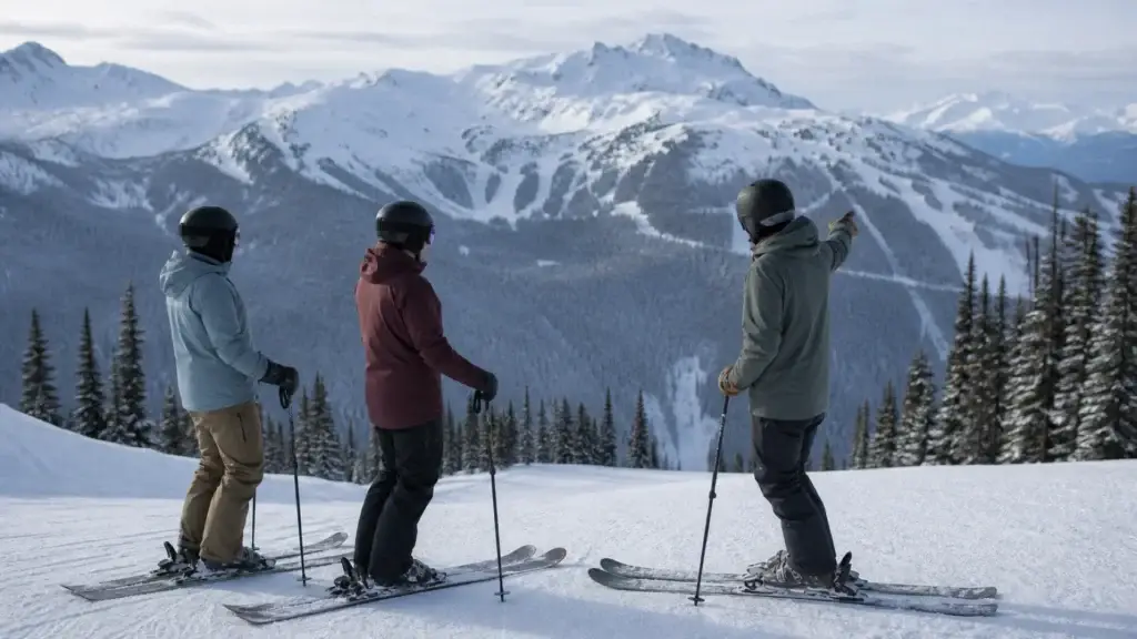 Whistler Blackcomb instructor or controlled in-bounds skier interaction