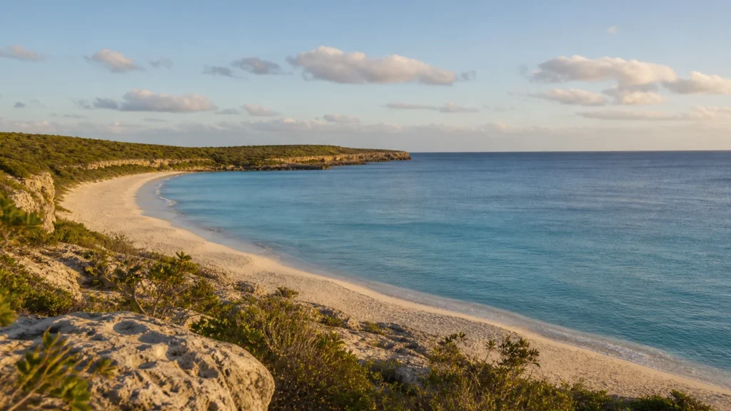 AI-generated editorial visualization of West End, Anguilla.