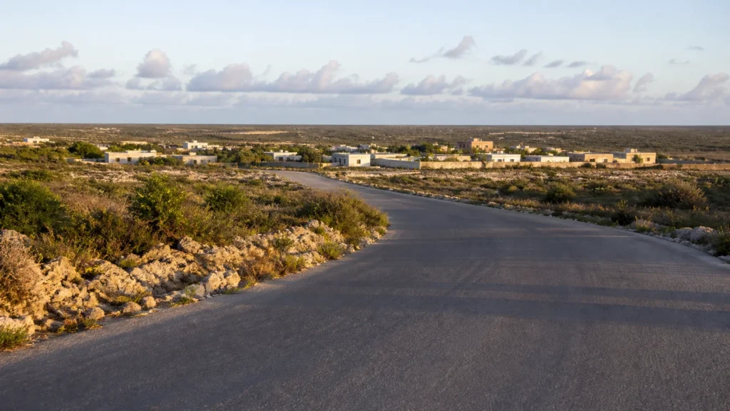 AI-generated editorial visualization of The Valley or central Anguilla.