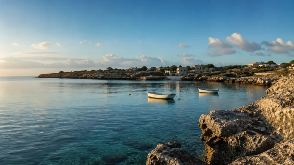 AI-generated editorial visualization of Island Harbour, Anguilla.