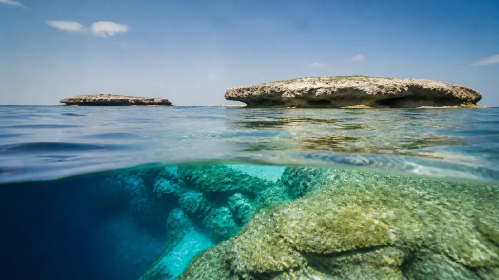 AI-generated editorial visualization of A named Anguilla marine park.