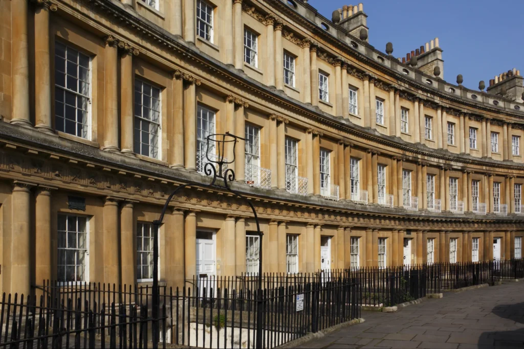 Georgian facades at the Circus, Bath.